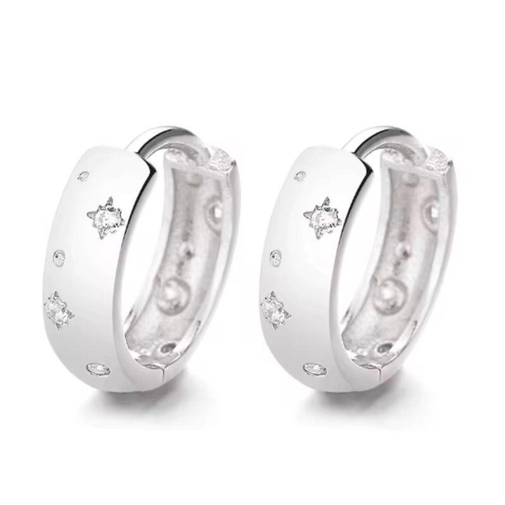 Elegant 925 Pure Silver Hoop Earrings